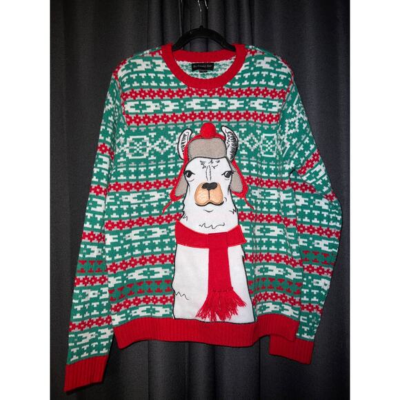 Ugly Christmas Sweater Xmas Size Large Llama - Picture 1 of 3